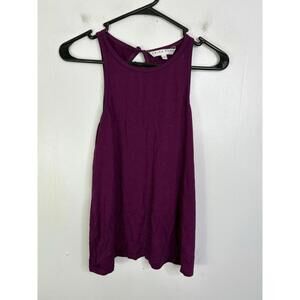 Trina Turk Top Womens Large Keyhole Back Dark Purple Sleeveless Tank Capsule